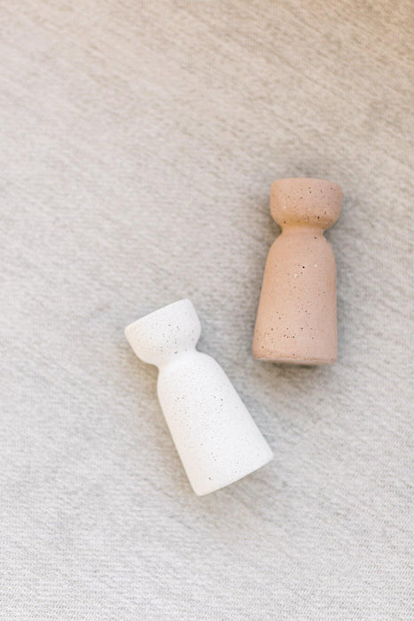 Minimalist Tapered Candle Holders - fig + stone