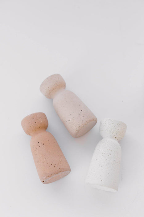 Minimalist Tapered Candle Holders - fig + stone